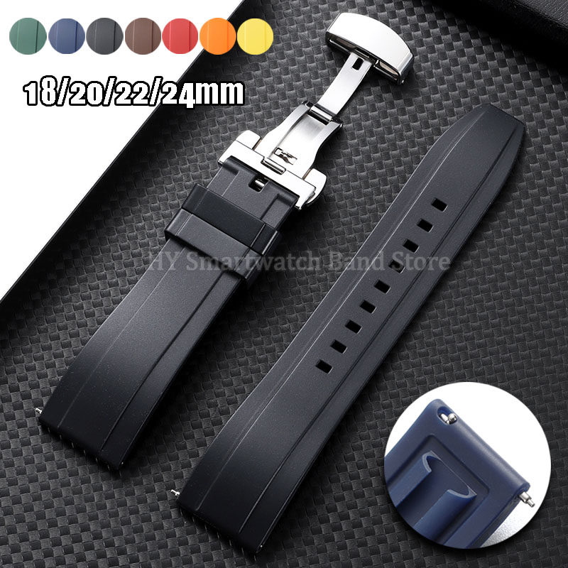 Suede Strap Watch - 18mm 20mm 22mm 24mm Silikon-Uhrenarmband für